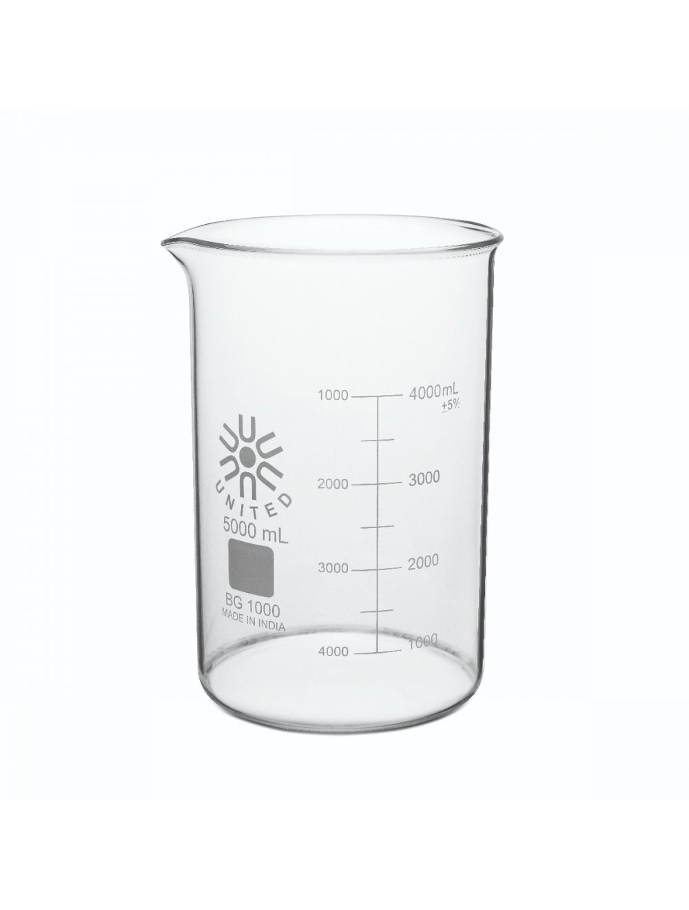 Beakers, Low Form, Borosilicate Glass, 5000Ml