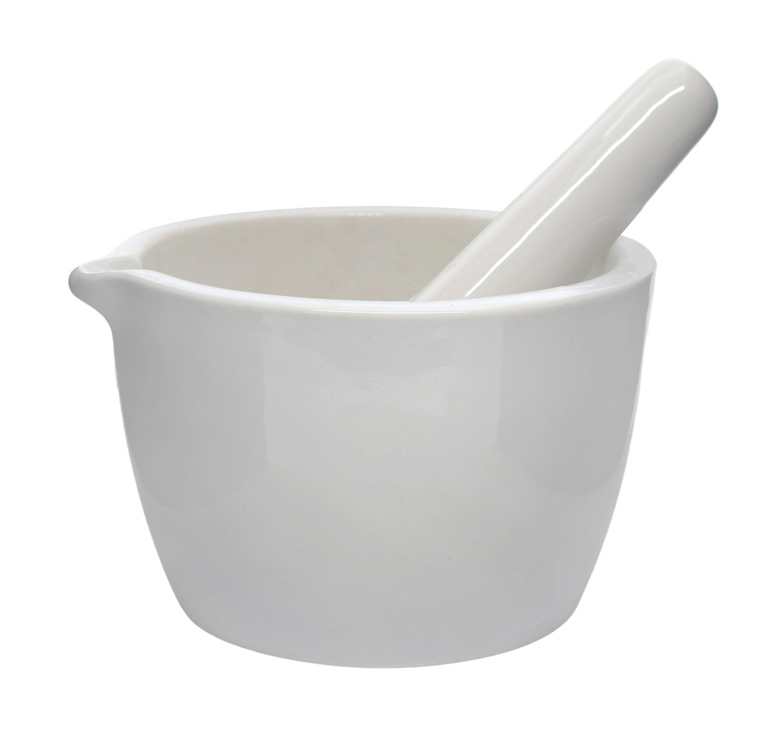 Porcelain Mortar & Pestle Set, 13.5oz (400ml) - Heavy Duty - Unglazed Grinding Surface - Excellent for Kitchen or Laboratory - Grinds Powdered Chemicals, Herbs, Spices, Pills - White