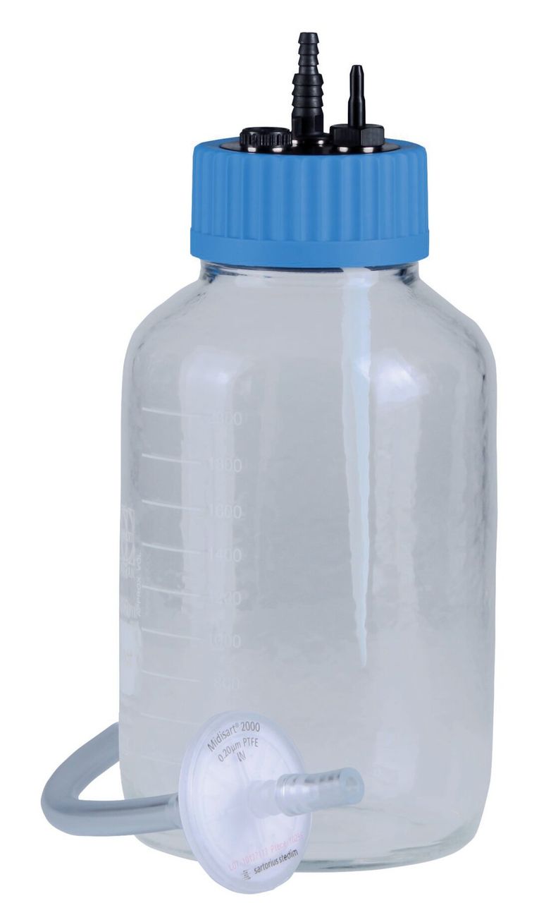 Collection bottle, 4L, PP, sterile filter and inlet tube, ea