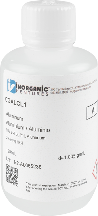 1000ug/mL ALUMINUM/HCL 125mL