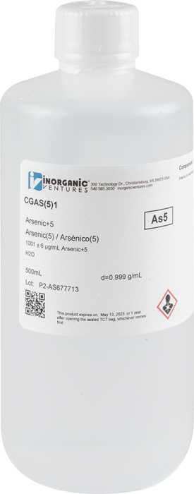 1000ug/mL ARSENIC (+5) 500mL