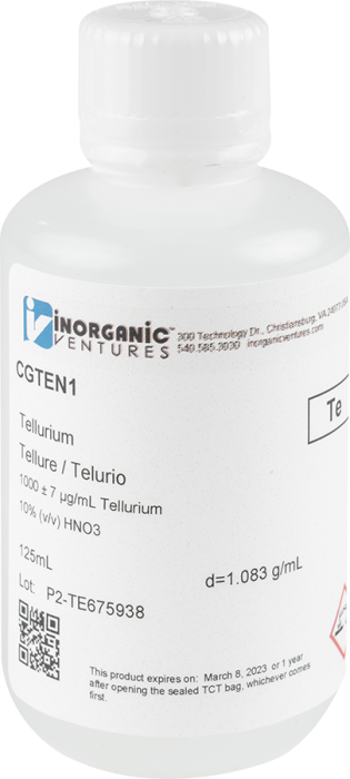 1000ug/mL TELLURIUM HNO3 125mL