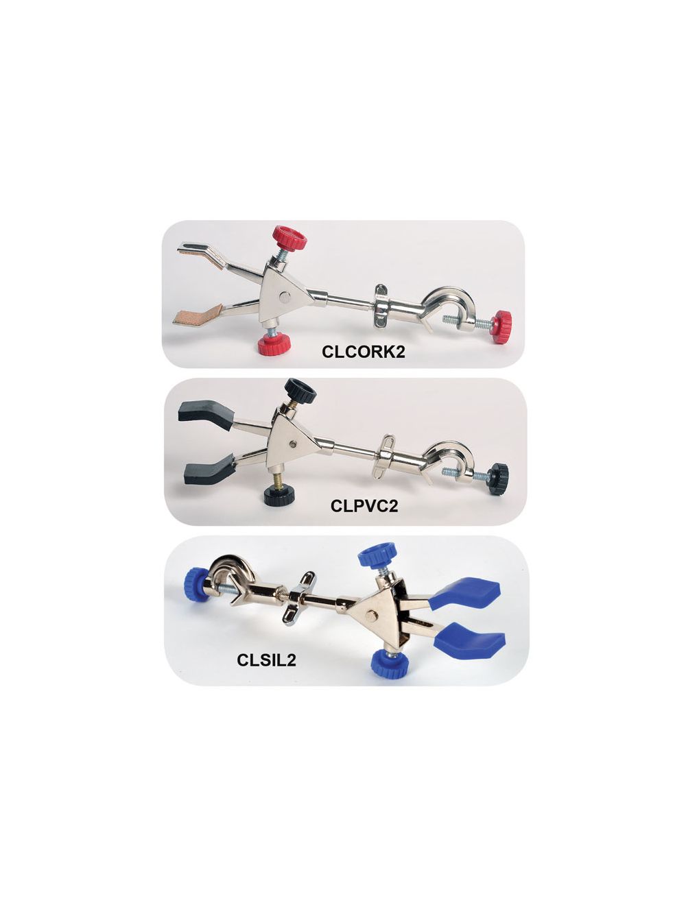 2-PRONG BURETTE CLAMP WITH BOSS HEAD, SILICONE COATED GRIPS