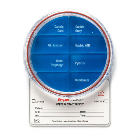 CoreDish Lower GI Tract Biop. 12-Comp.with Formaline