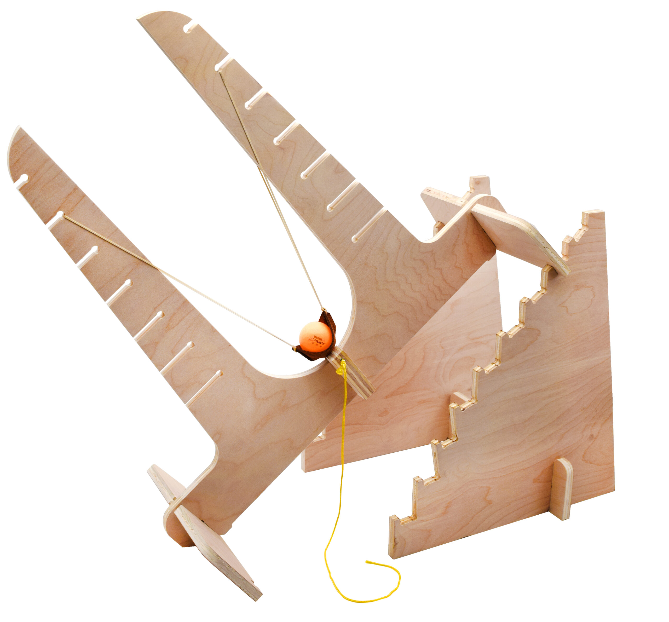 Projectile Motion Slingshot Kit - DIY Kit - Explore Force, Energy Transformation, Mechanical Advantage, and Projectile Motion - No Tools Required - Garage Physics by