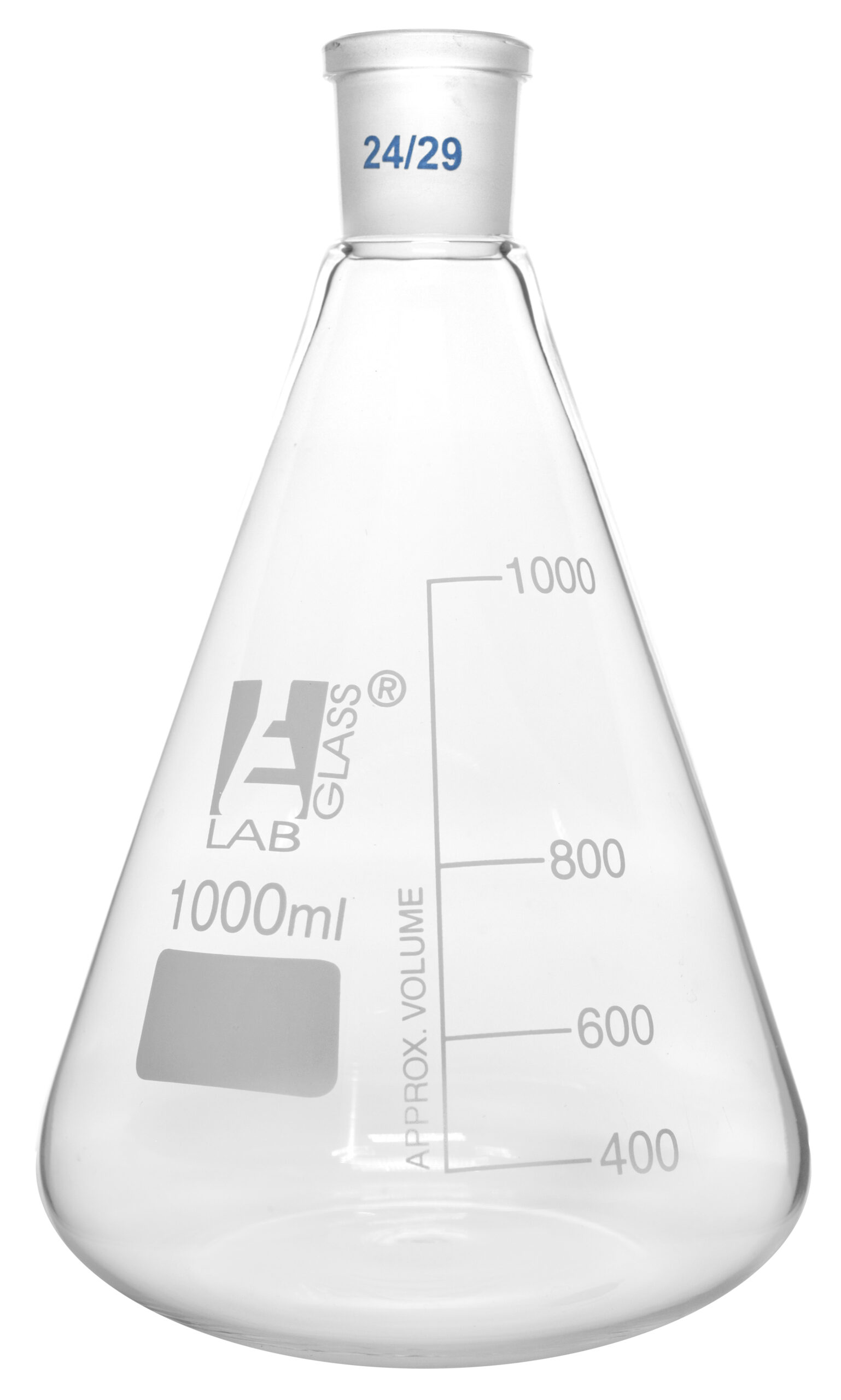 Erlenmeyer Flask, 1000ml - 24/29 Joint, Interchangeable - Borosilicate Glass - Conical Shape, Narrow Neck