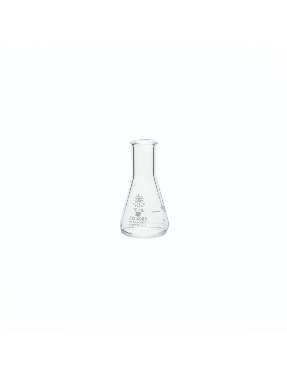 rlenmeyer Flask, Narrow Mouth, Borosilicate Glass, 10Ml, FG4980-10 , United Scientific™ PK/12