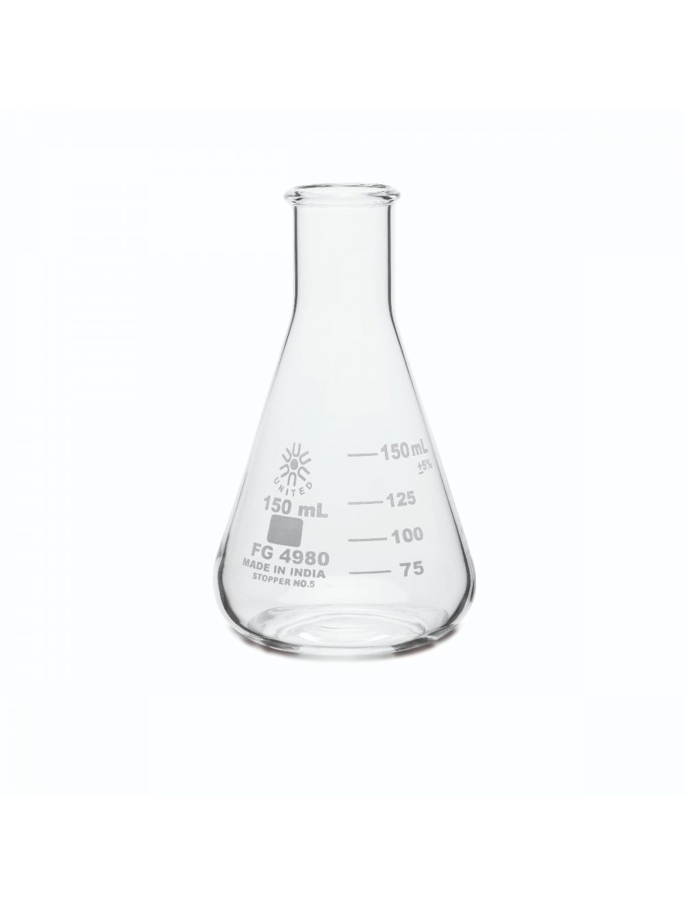 Erlenmeyer Flask, Narrow Mouth, Borosilicate Glass, 150Ml