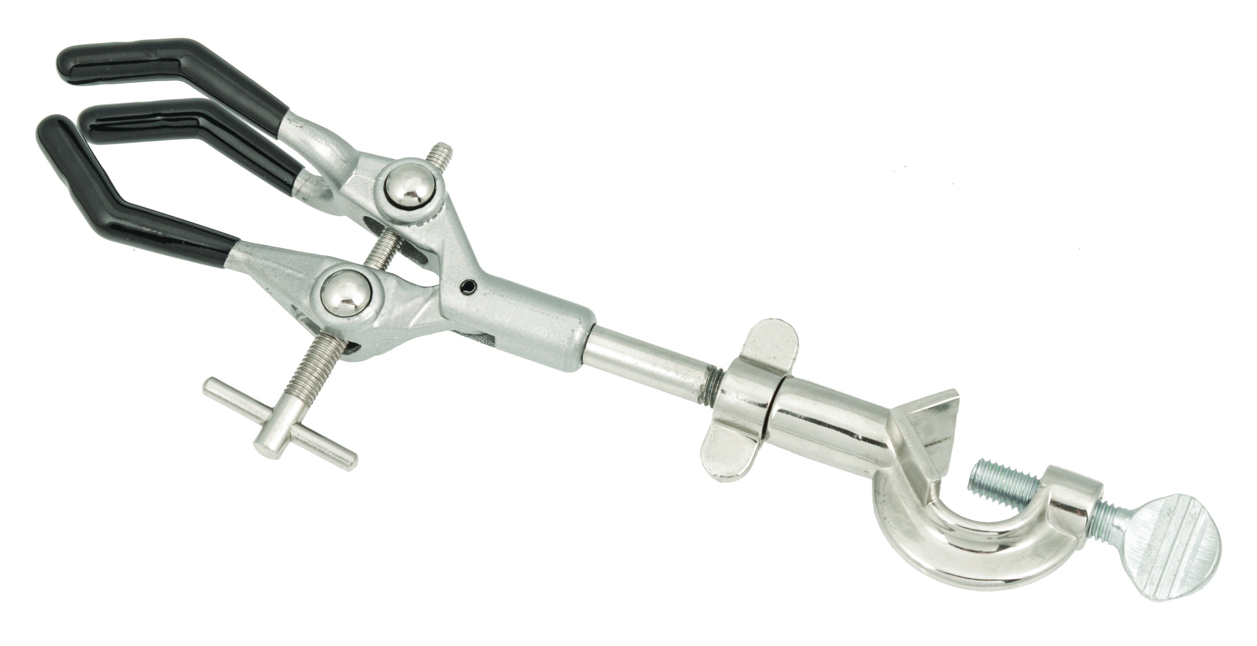 Clamp Retort, 3 PVC Coated Prongs (opens to 90mm in dia.) with Boss Head
