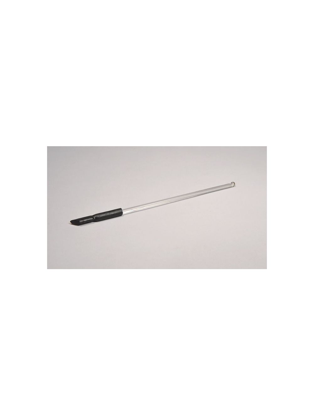 GLASS STIRRING RODS W/ RUBBER POLICEMAN, 12" LONG, 10MM DIAMETER, PK/12