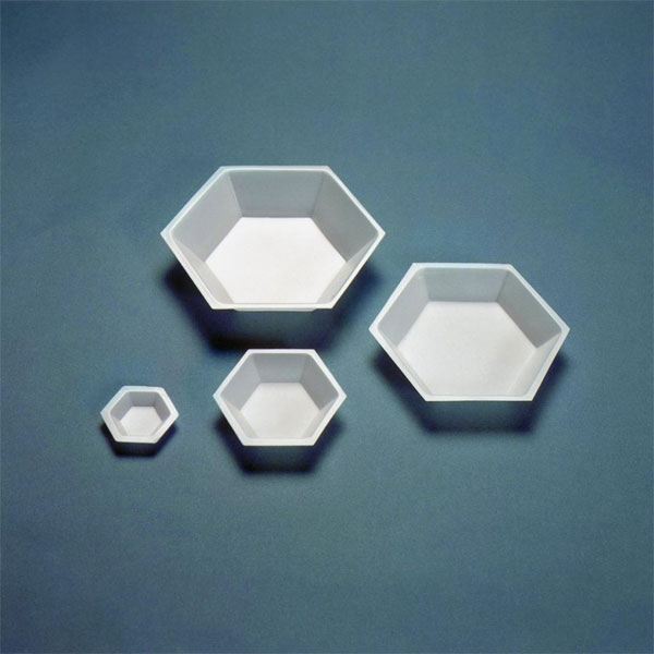 HEXAGONAL WEIGHING DISHES POLYSTYRENE, ANTI-STATIC, NATURAL (LARGE) - 4-3/4"o.d. X 7/8"d, 500/Case