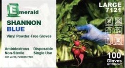 Shannon Blue GP Powder-Free Vinyl 4 Mil, Small, 100/Pk