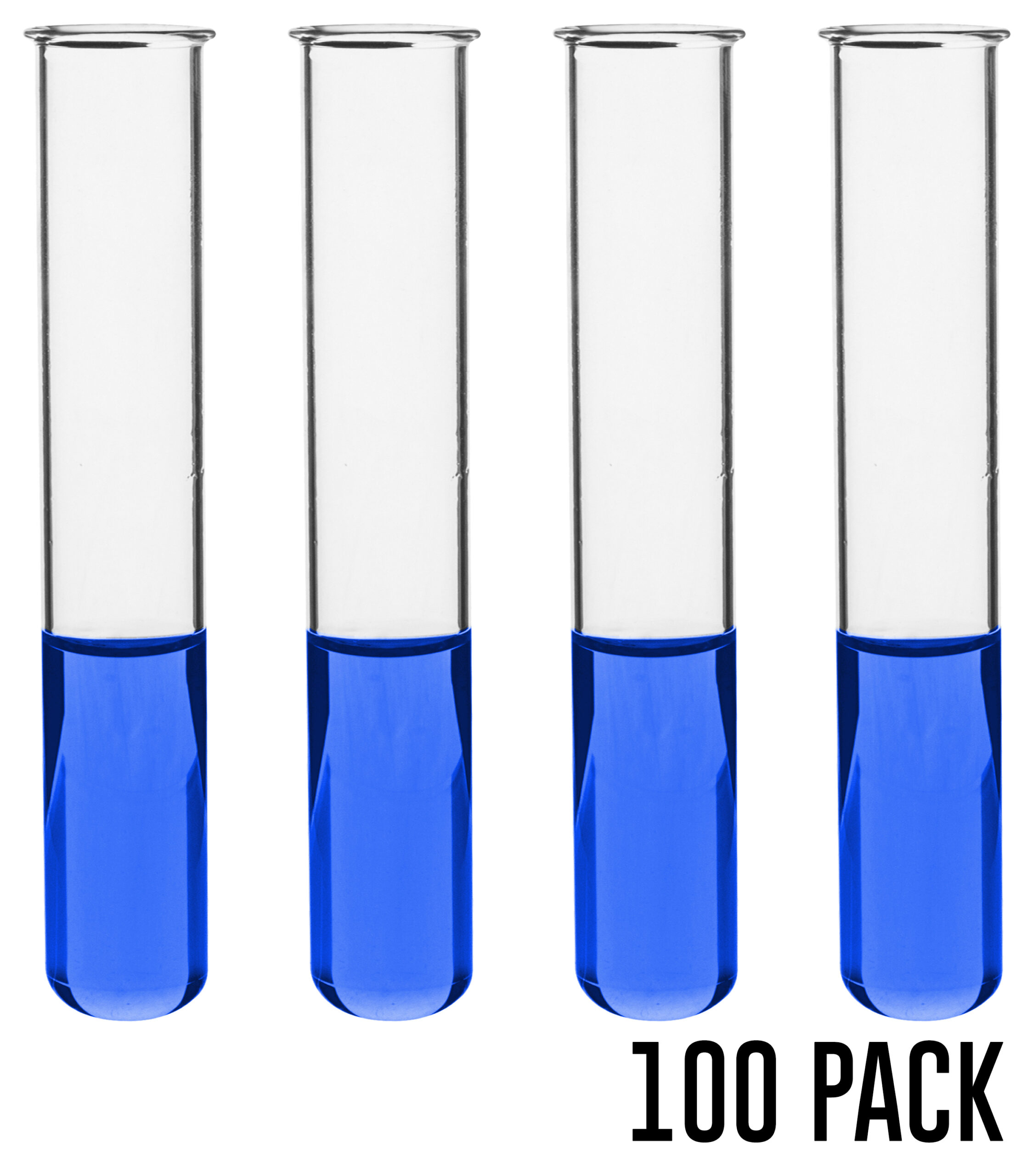Test Tubes, 50ml - Borosilicate 3.3 Glass - 1.2mm Thick Walls, Beaded Rim - Superior Heat & Chemical Durability - 5.9" Tall, 1" Diameter, 100PK