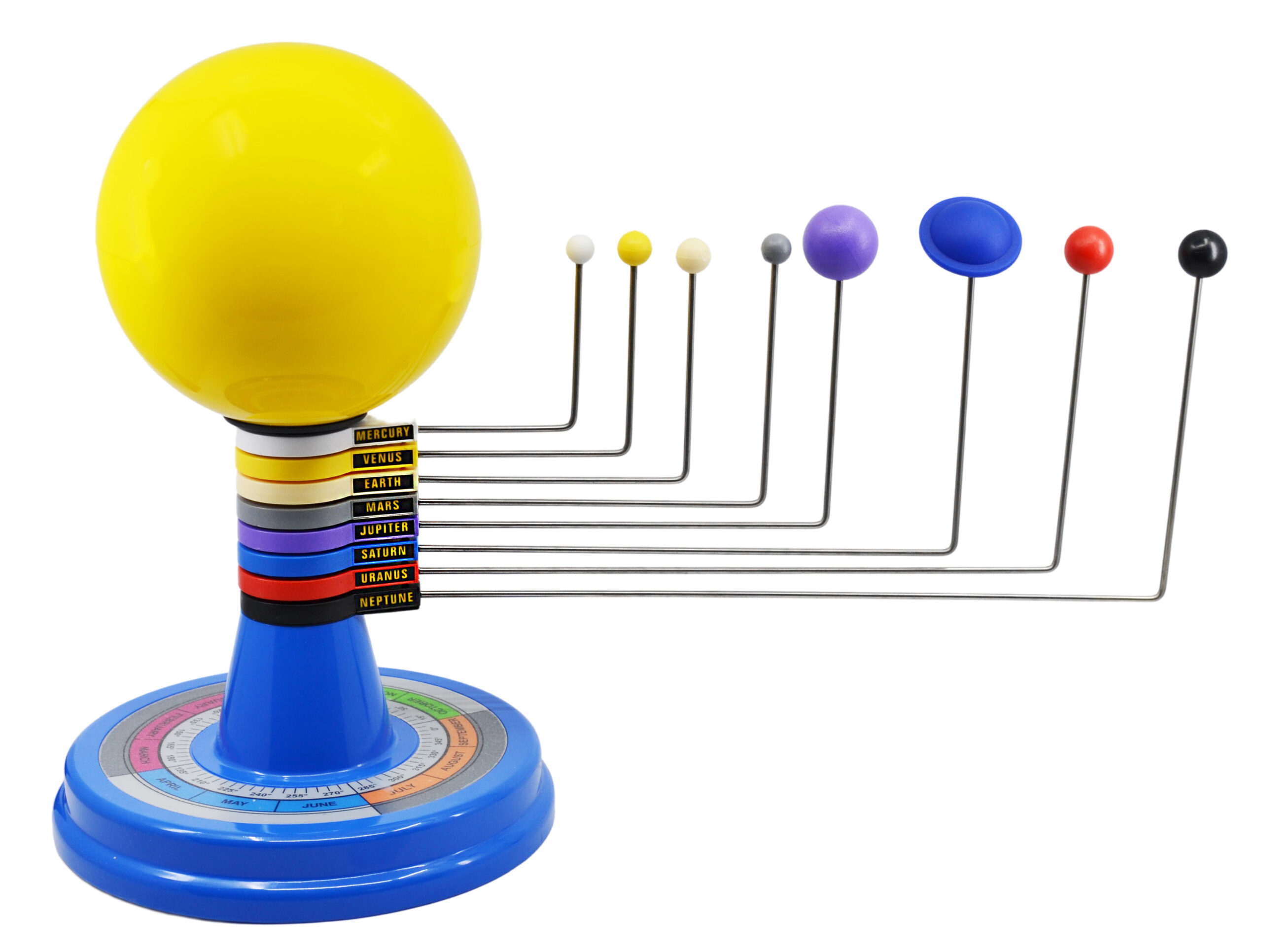 Solar System Model, 13" - Three Dimensional - Shows Relative Position and Motion of Planets Around the Sun - Includes Experiment Guide