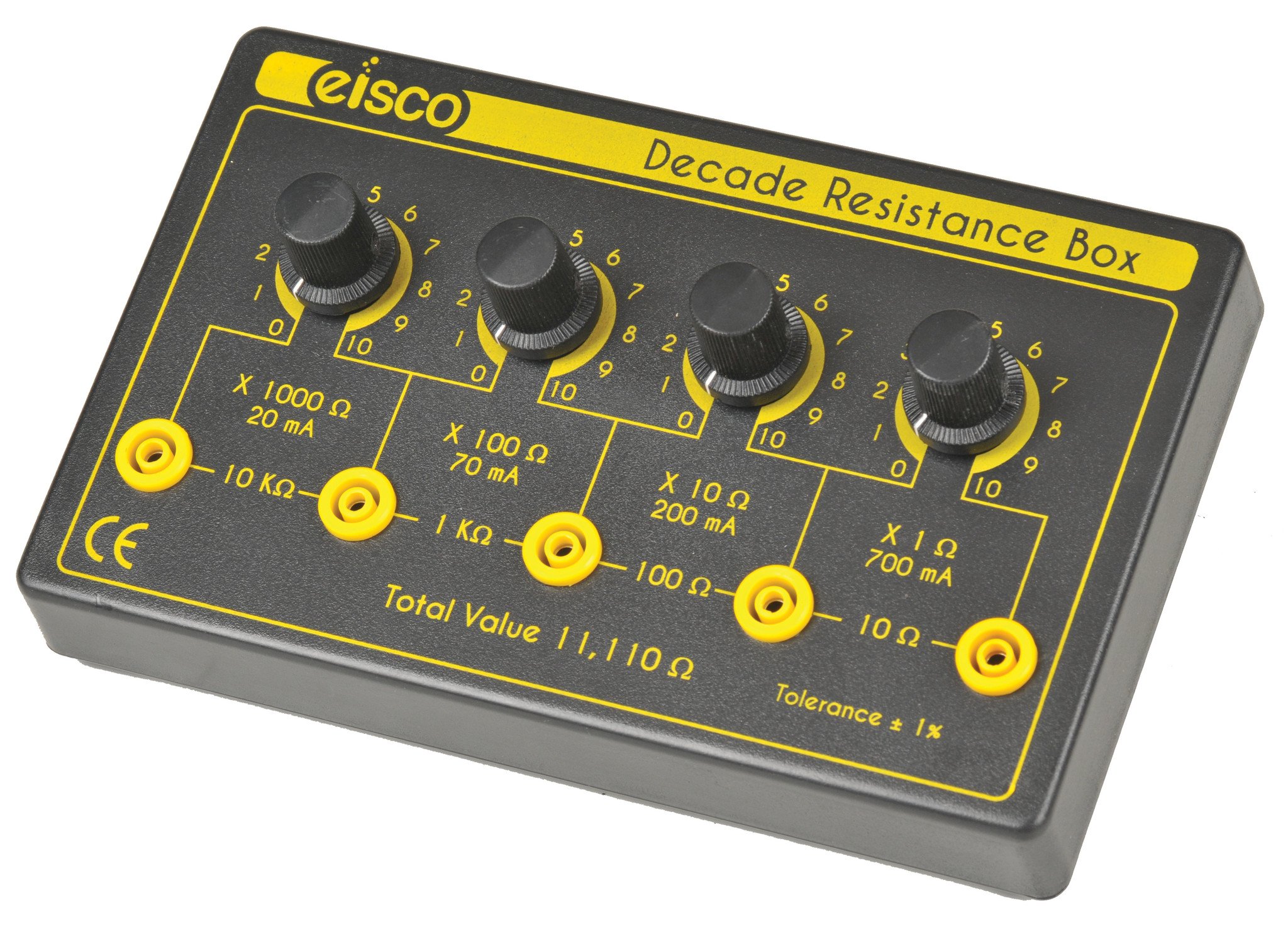 Decade Resistance Box - Ideal Substitution For Standard Resistors - Ranges Over Four Decades - 0 to 11,110 Ohms