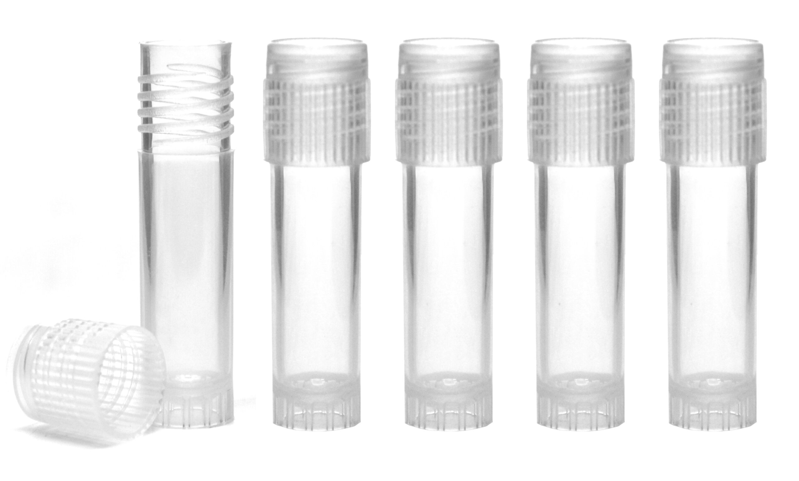 2mL Plastic Storage Vials, 500/PK - Polypropylene - Screw Top