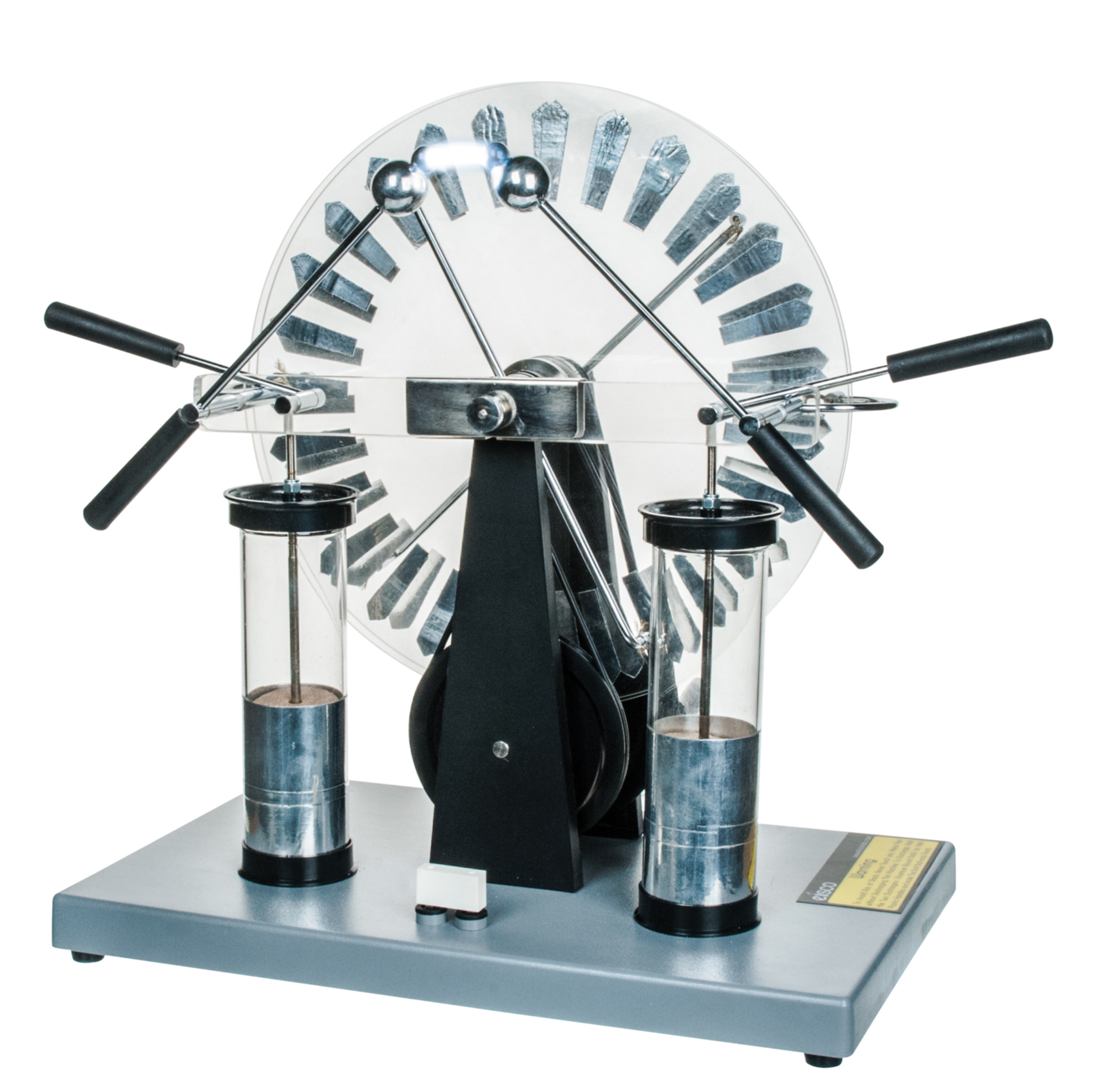 Premium Wimshurst Generator- 15.75" Tall, up to 75,000 Volts, Includes 2 Leyden Jars