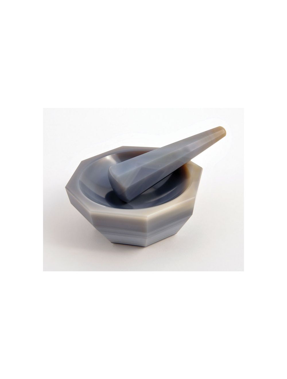 Mortar & Pestle Set, Agate Stone, Mortar Od 3.5"