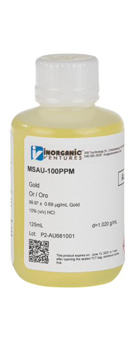 100ug/mL GOLD HCl 125mL