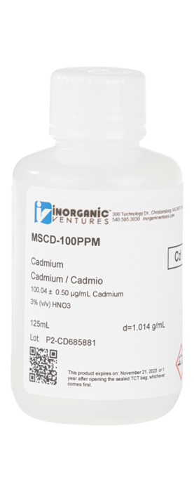 100ug/mL CADMIUM 125mL-IV