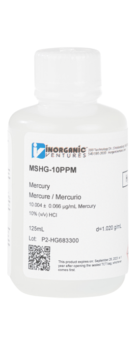 10ug/mL MERCURY HCl 125mL