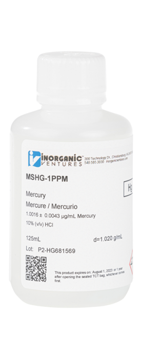 1ug/mL MERCURY HCl 125mL