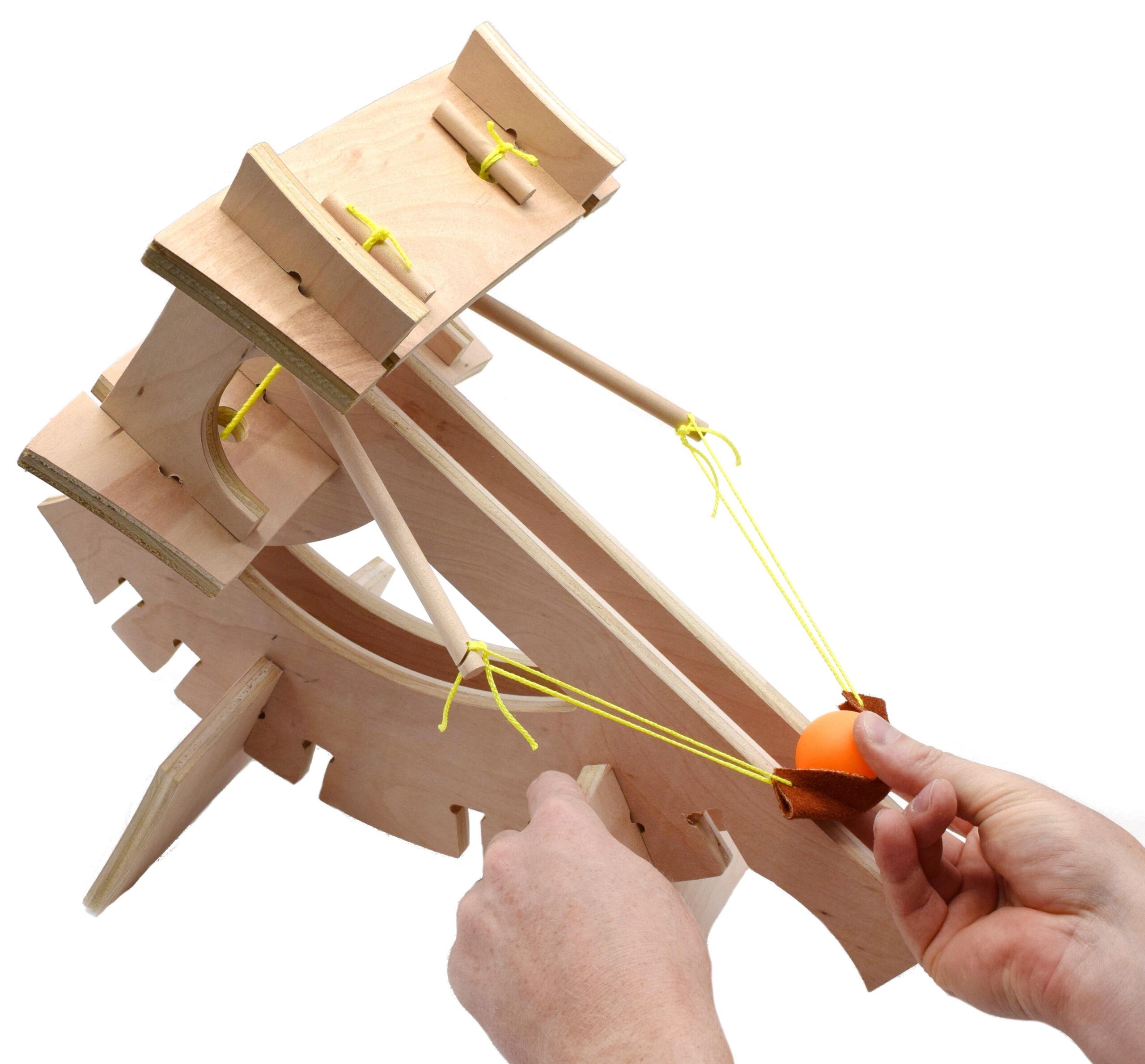 Ballista Catapult Kit - Build Your Own - Explore Torsion Springs, Force, Energy Transformation, Mechanical Advantage, and Projectile Motion - No Tools Required - Garage Physics by