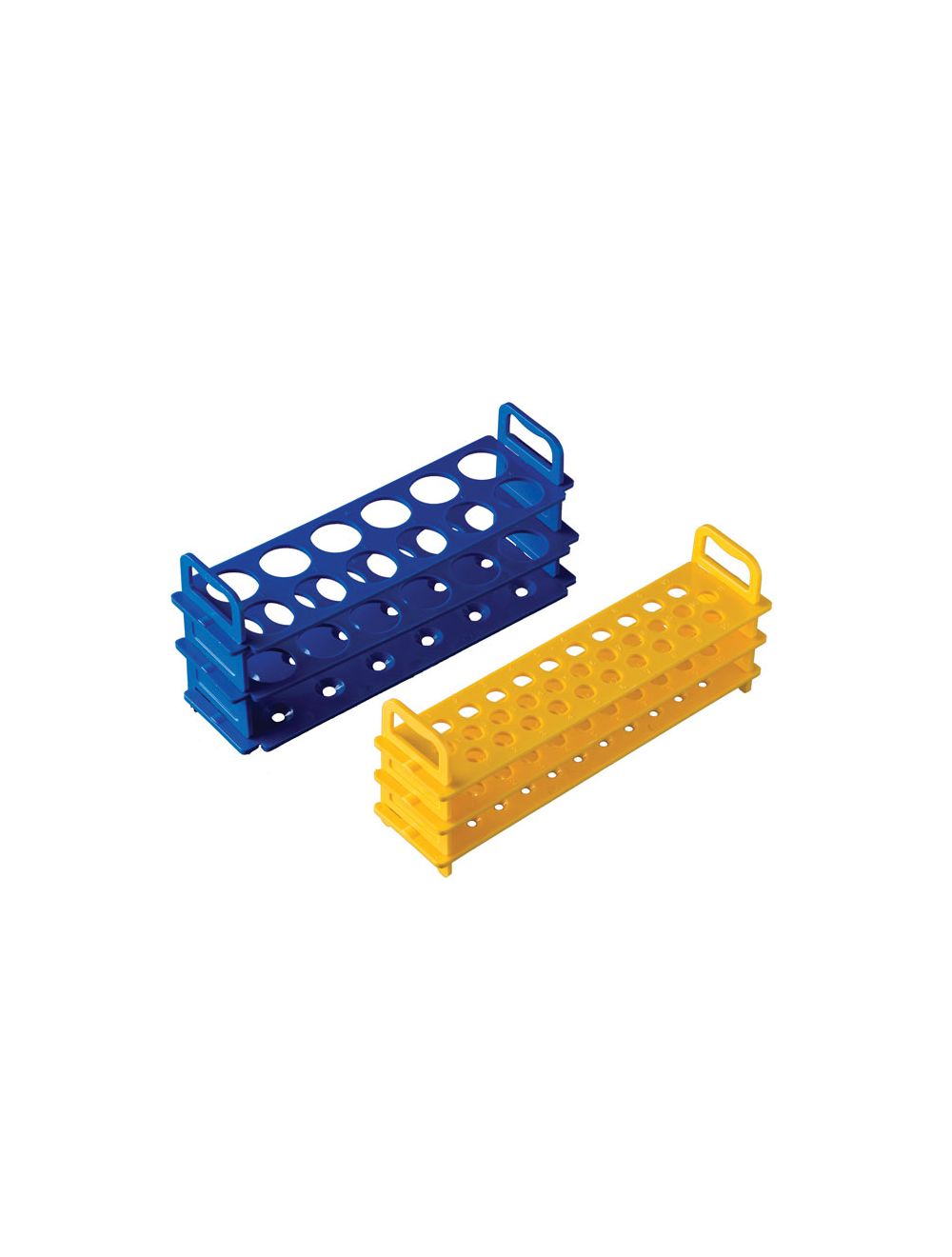 TEST TUBE RACK, PC, 16MM TUBES, 31 PLACES, YELLOW