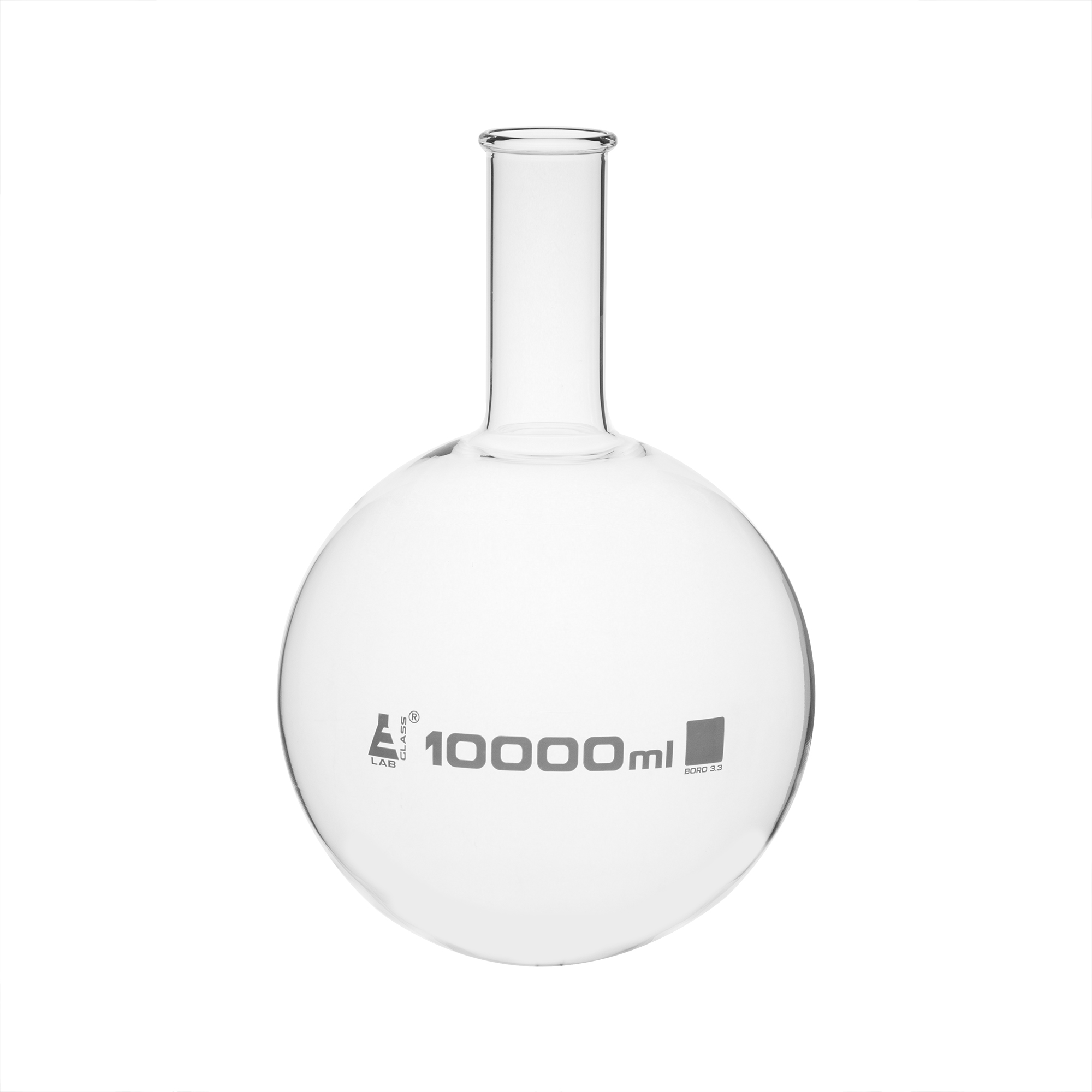 Florence Boiling Flask, 10,000ml - Borosilicate Glass - Round Bottom, Narrow Neck