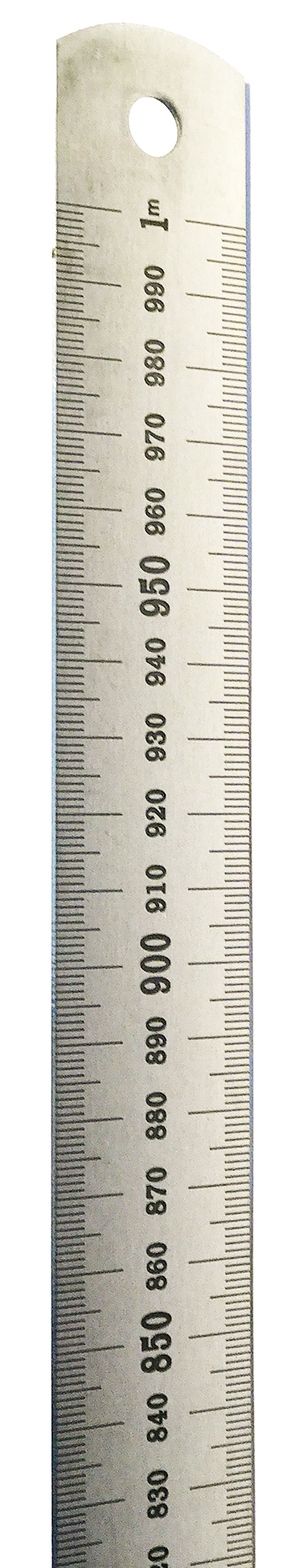 1 Meter Stainless Steel Ruler with Stamped Centimeter and Millimeter Graduations