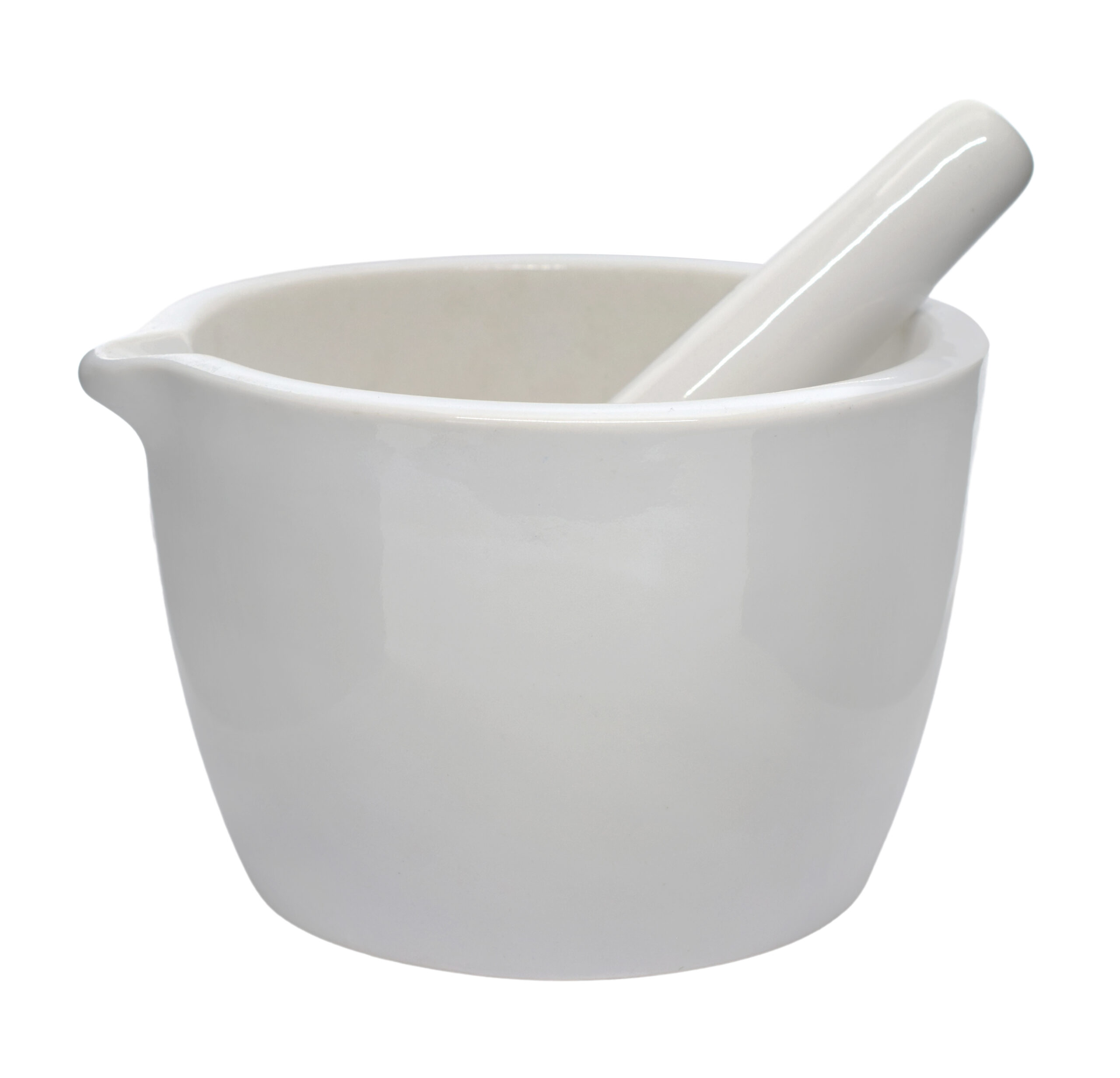 Porcelain Mortar & Pestle Set, 25oz (750ml) - Heavy Duty - Unglazed Grinding Surface - Excellent for Kitchen or Laboratory - Grinds Powdered Chemicals, Herbs, Spices, Pills - White