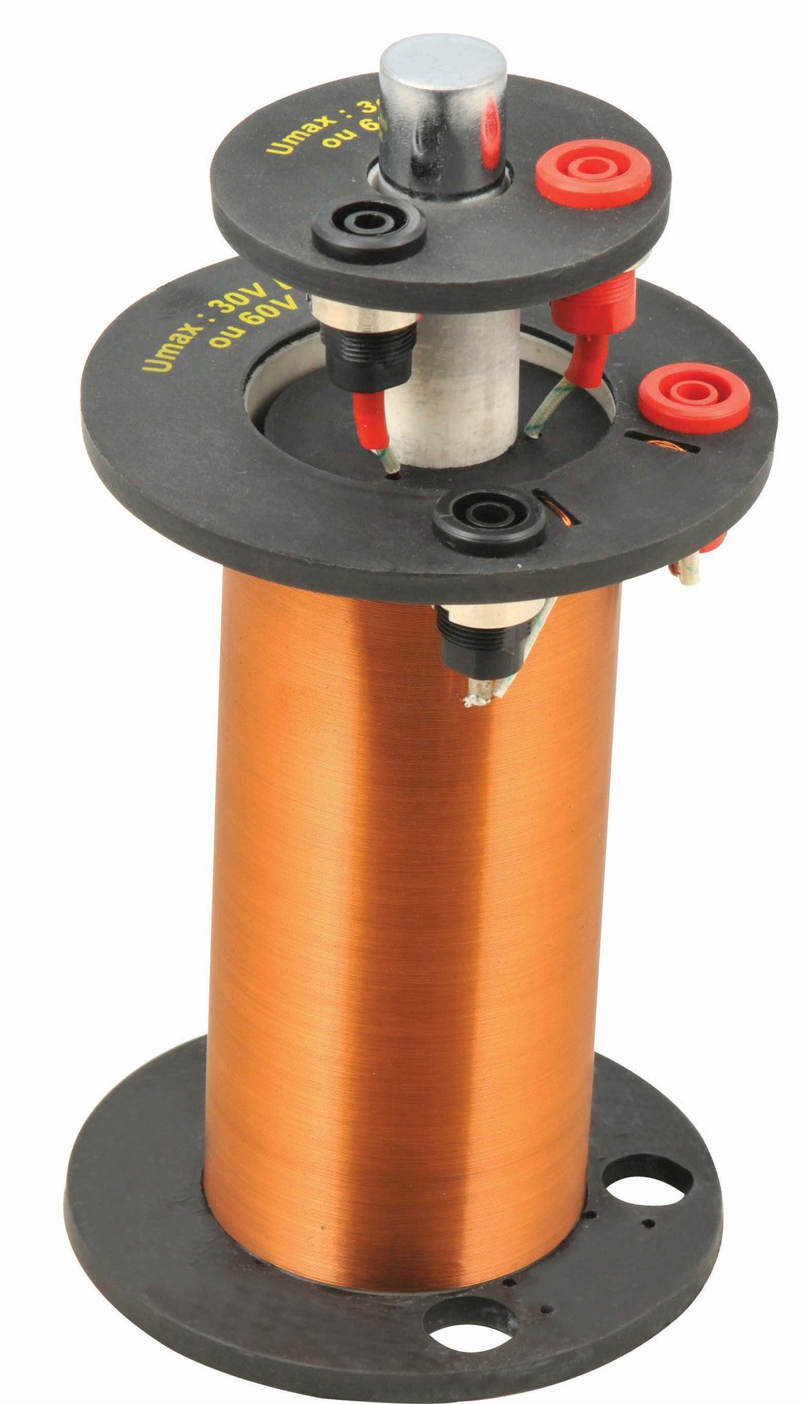 Demonstration Induction Coil with Primary Coil, Secondary Coil, and Cylindrical Magnet - Core 160mm Long, 15mm Diameter (RoHS Compliant)