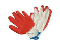 Blue Latex Dip String Knit Gloves, Large, 10/Pk