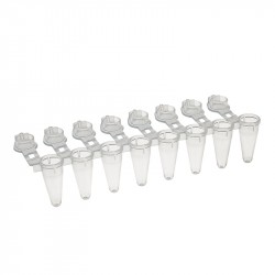 PCR 100ul ST/8 FLAT CAP ATT.NAT.Low Profile