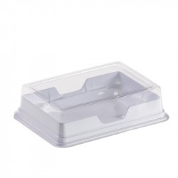 PCR COMBI-BOX WHITE BASE CLEAR COVER. PVC
