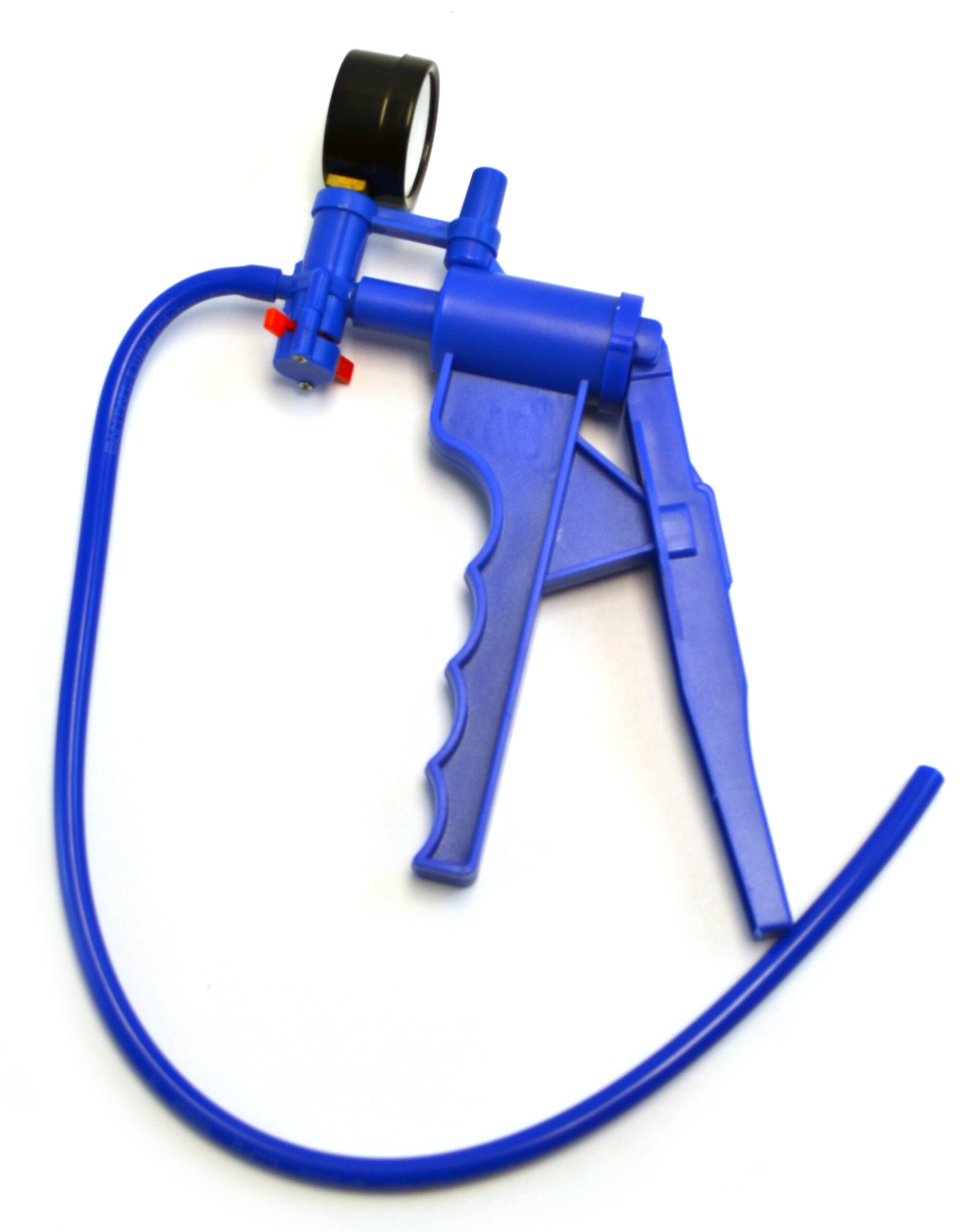 Blue Handheld Vacuum Pump with Gauge and 19.5" Tube