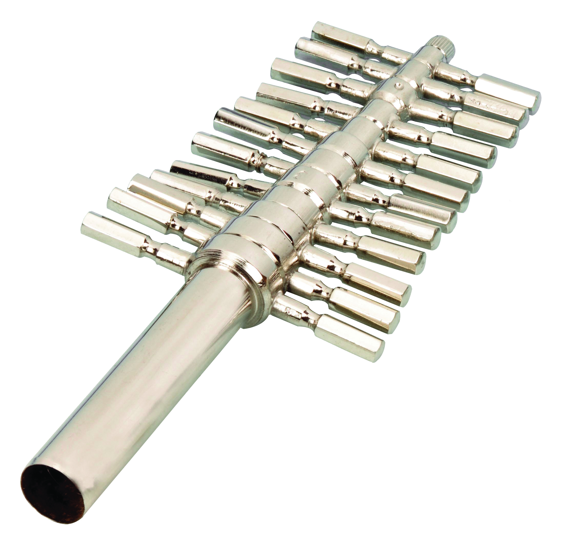 Cork Borer Set, Set of 12 Sizes - 4-18mm - German Pattern - Brass, Nickel Plated Finish