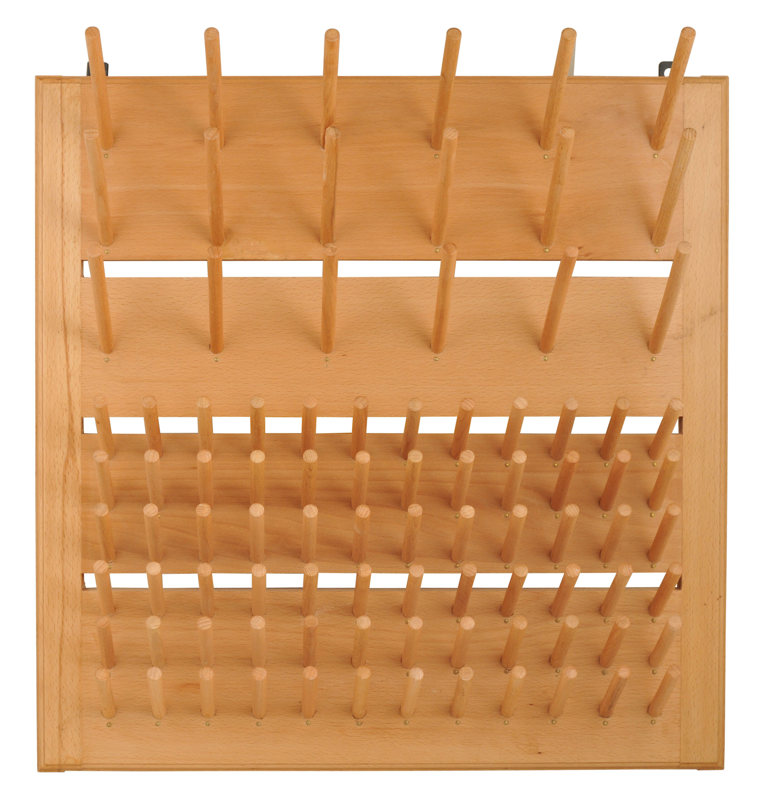Wooden Draining Rack, Mountable - Accommodates 90 Pieces of Labware - 20" Wide, 5.5" long & 20" tall - Premium Polished Beech Wood