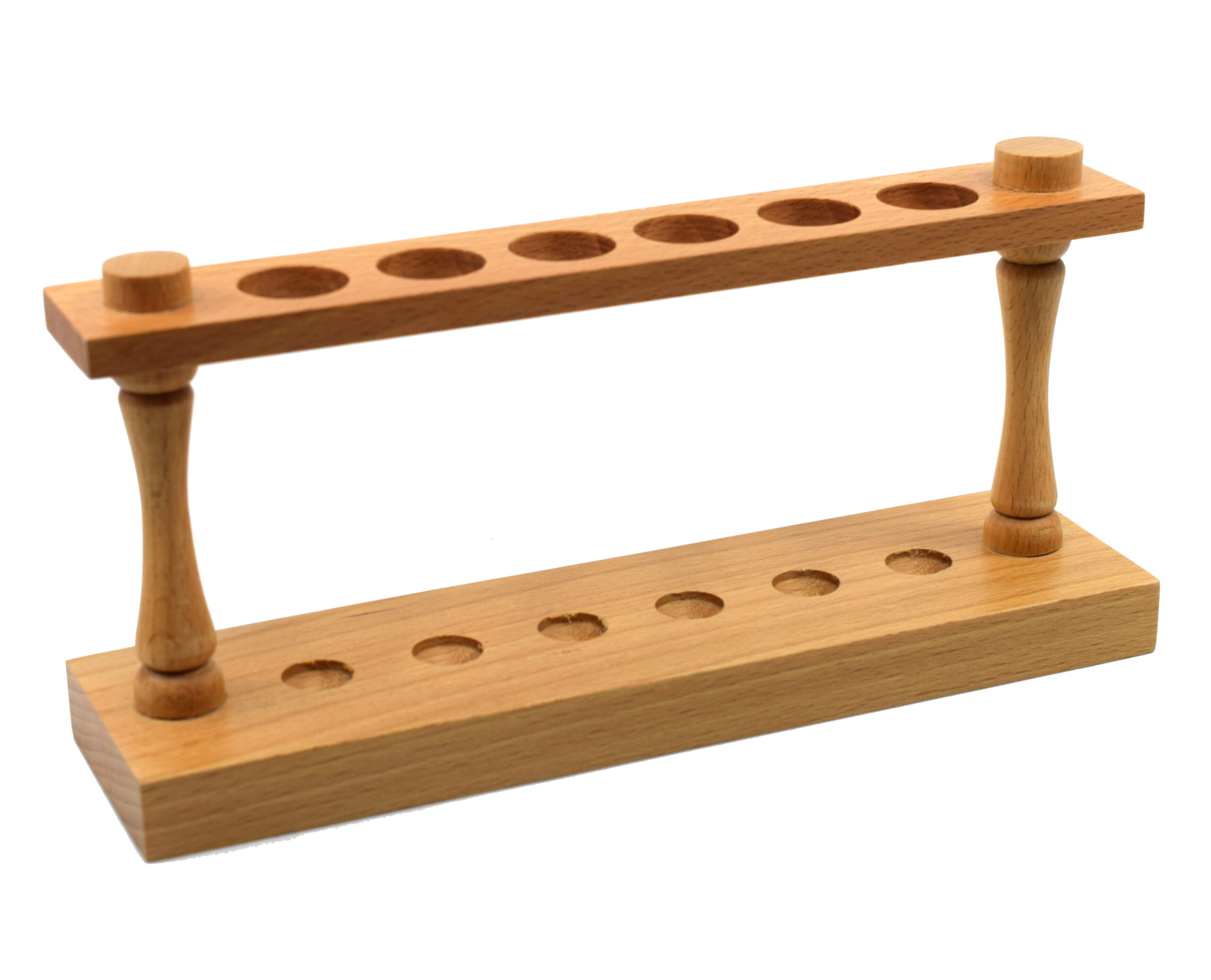 Wooden Test Tube Rack - Accommodates 6 Tubes, up to 22mm - 9.75" Wide - Premium Polished Wood Construction