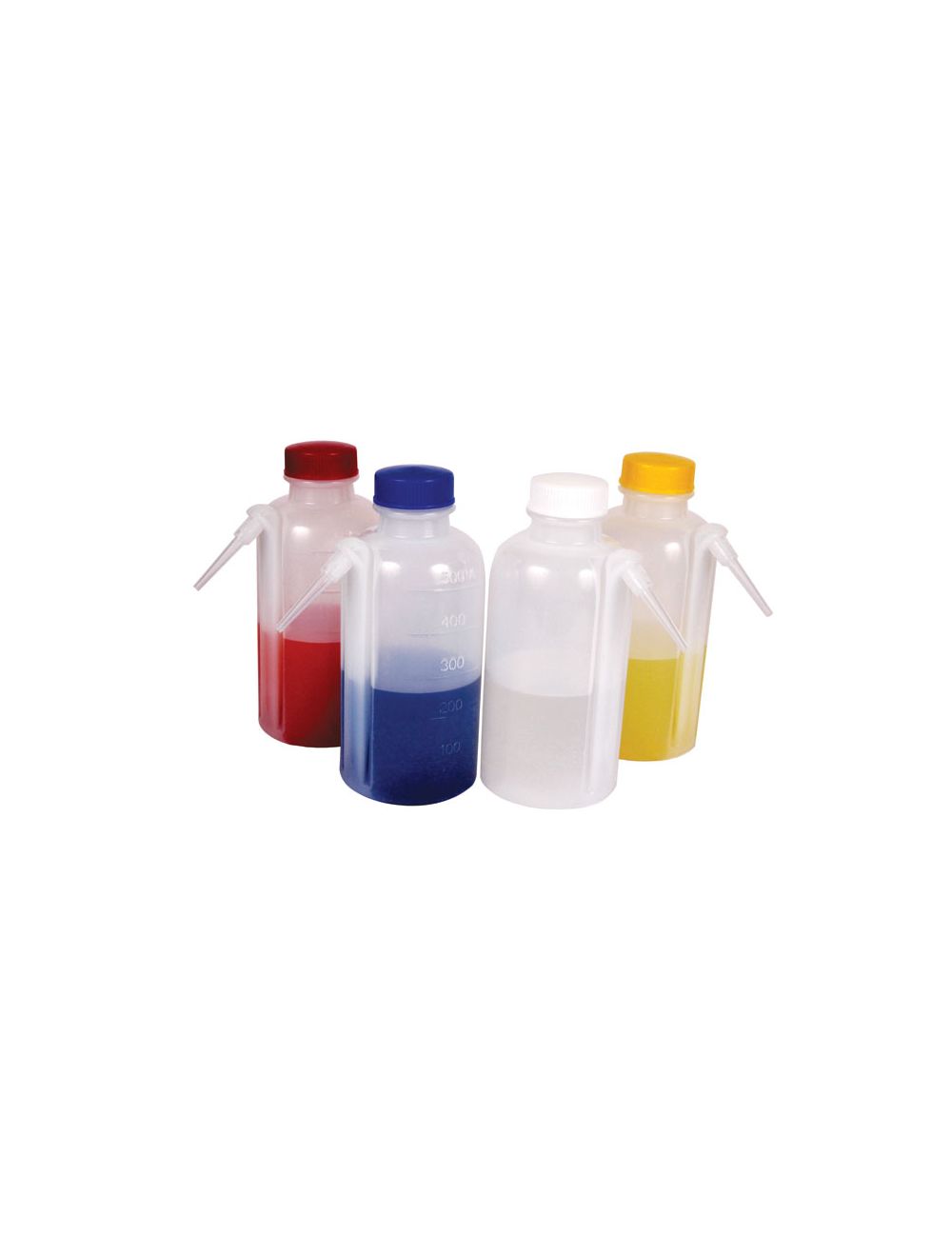 WASH BOTTLES, UNITARY, COLORED CAPS, 500ML
