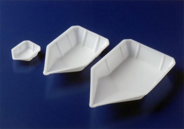 WEIGHING VESSELS POLYSTYRENE, ANTI-STATIC, NATURAL (Cap 20ml) - 2-1/8"l x 1-1/2"w x 1/2"d, 4000/Case