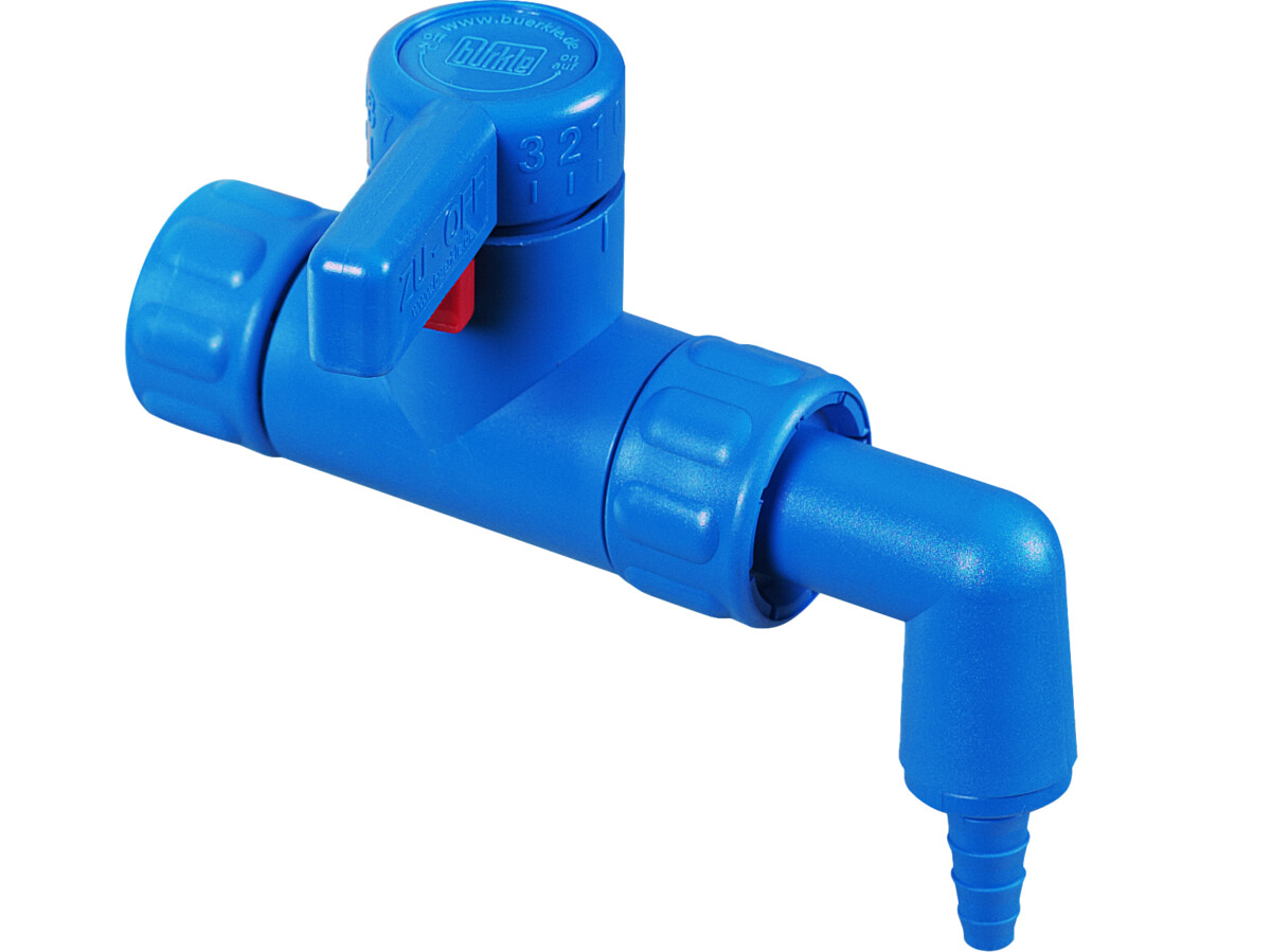 StopCock angled, cap nut 3/4"- spout with nozzle