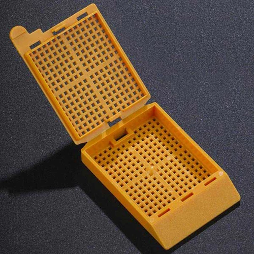 Cassette, Biopsy Embedding with Attached Lid, 35 Writing Area, ORANGE, 500/Dispenser Box, 2 Boxes/Unit