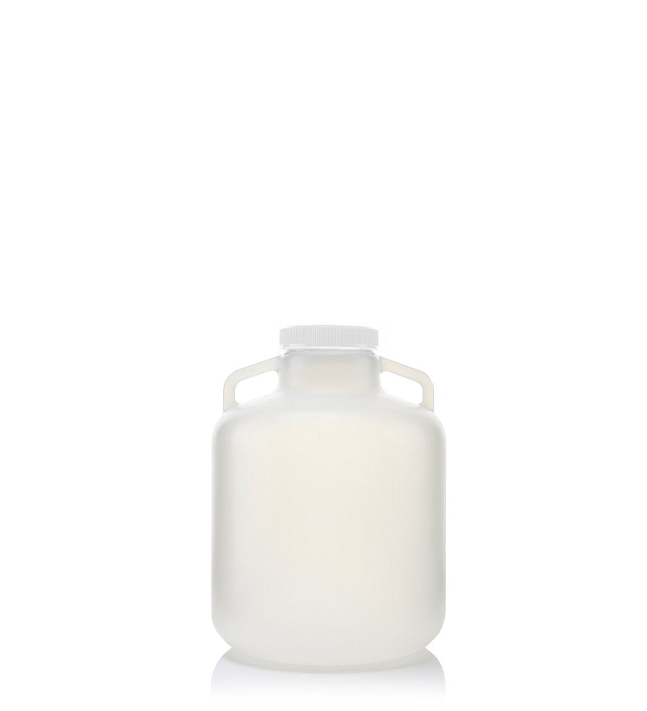 EZLabpure™ 10 L Round Carboy, PP, Wide Mouth with White Cap, 1/EA