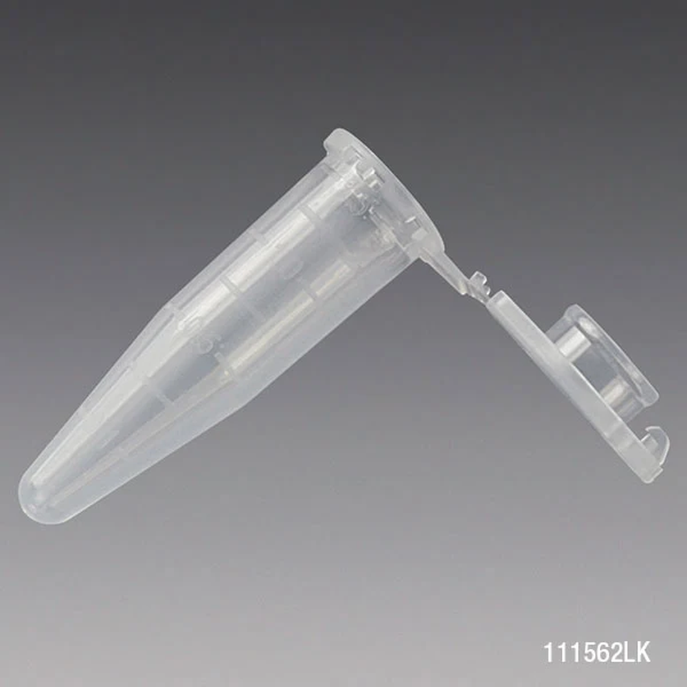Microcentrifuge Tube, 1.5mL, PP, Attached Locking Snap Cap, Graduated, Natural, Lot Certified: Rnase, Dnase, Pyrogen, ATP and Human DNA Free - cs-10000