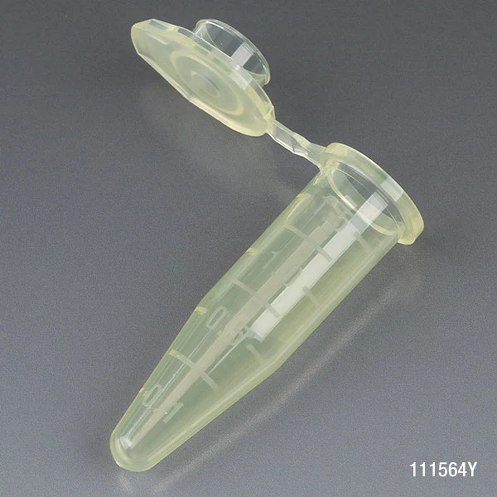 Microcentrifuge Tube, 1.5mL, PP, Attached Snap Cap, Graduated, Assorted Colors, Certified: Rnase, Dnase and Pyrogen Free, 500/Stand Up Zip Lock Bag - cs-10000