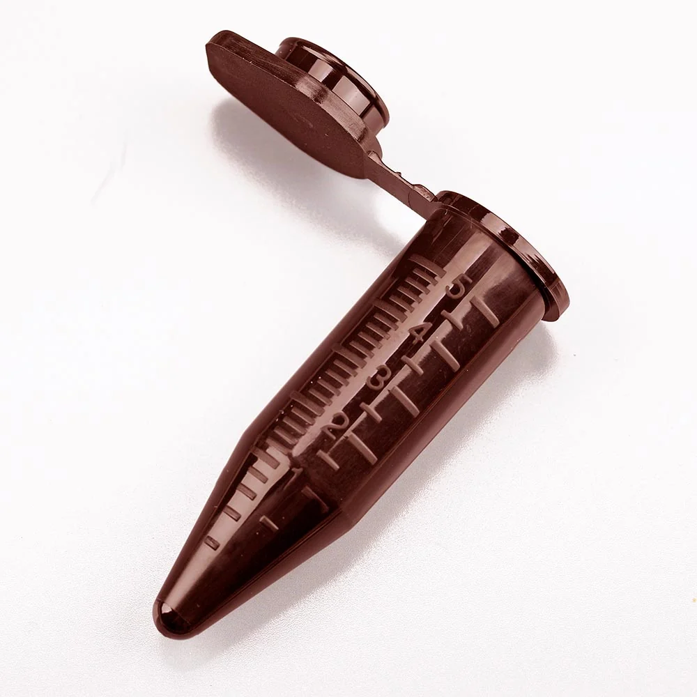 Diamond Midi Centrifuge Tube, 5.0mL, PP, Attached Snap Cap, Graduated, Amber, 50/Bag, 4 Bags/Unit - CS/2000