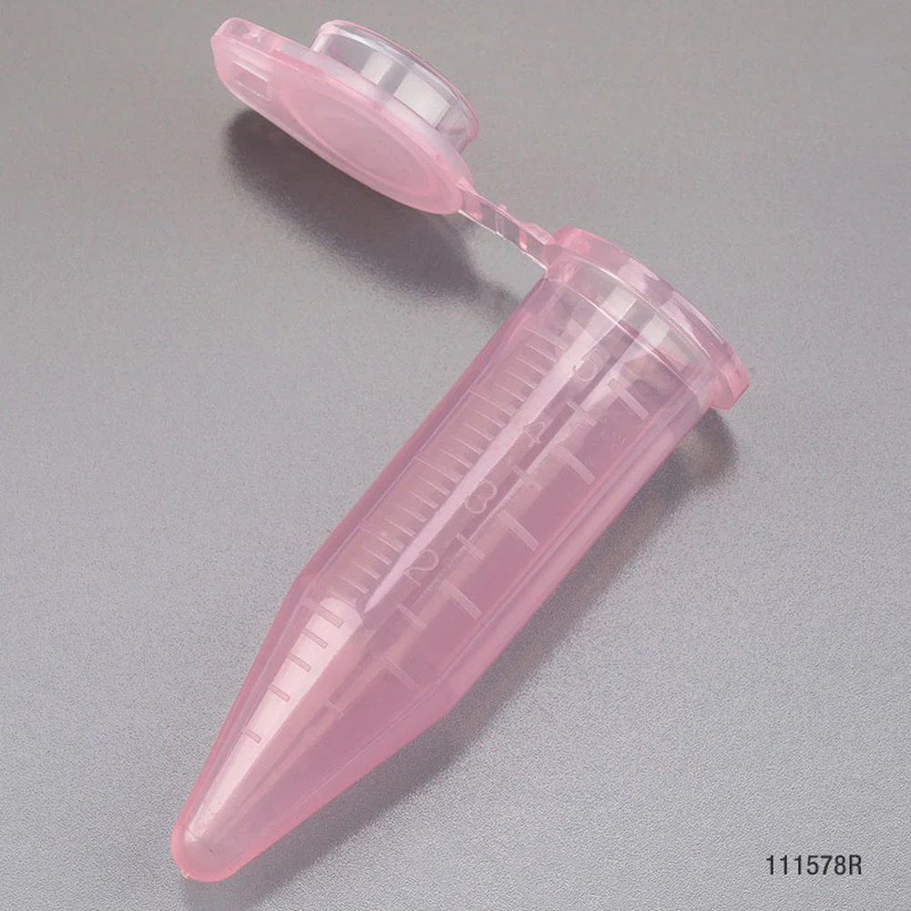 Diamond Midi Centrifuge Tube, 5.0mL, PP, Attached Snap Cap, Graduated, Red, 50/Bag, 4 Bags/Unit - CS/2000