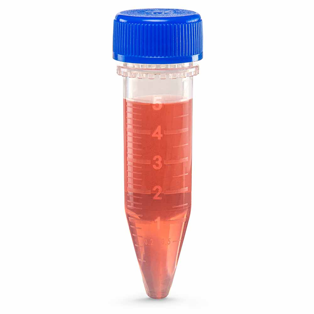 Diamond Midi Centrifuge Tube, 5.0mL, PP, Separate Blue Screw Cap, Graduated, 100 of Each/Bag, 5 Baof Each/Carton