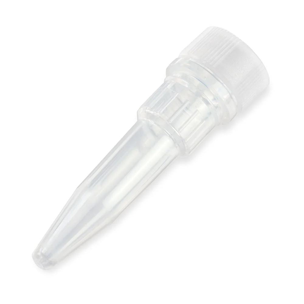 Microtube, 0.5mL, Attached Screw Cap for Color Insert, with O-Ring, STERILE, PP, 500/Bag, 2 Bags/Unit
